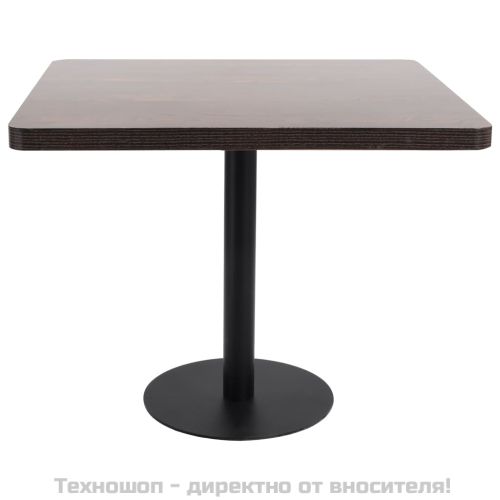 Бистро маса, тъмнокафява, 80x80 см, МДФ