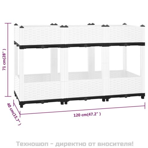 Повдигната леха, 120x40x71 см, полипропилен