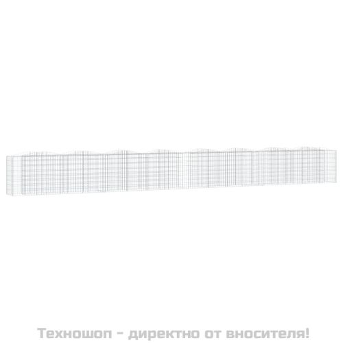 Извит габион повдигната леха 800x50x100 см поцинковано желязо