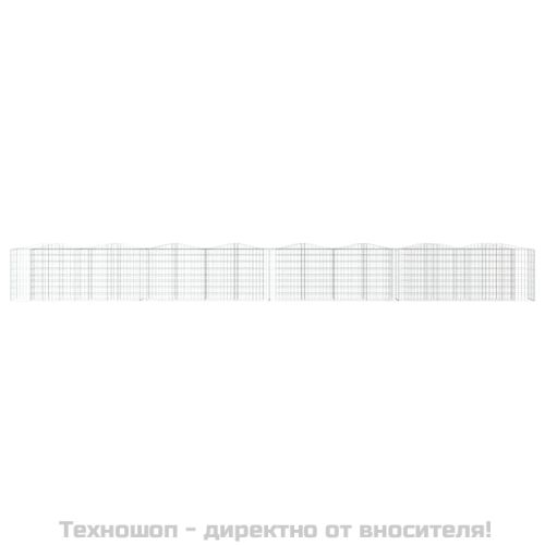 Извит габион повдигната леха 800x50x100 см поцинковано желязо
