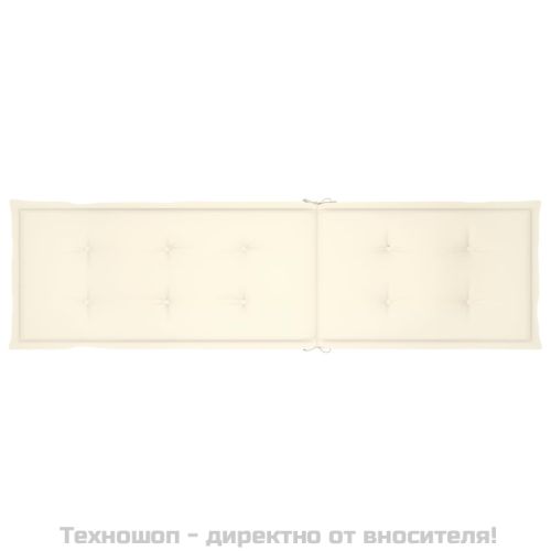 Градински шезлонг подложка за крака и възглавница акация масив