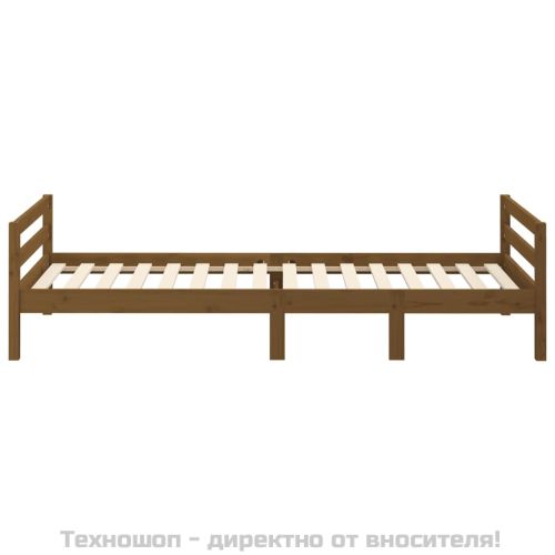 Рамка за легло, меденокафяво, борово дърво масив, 75x190 см