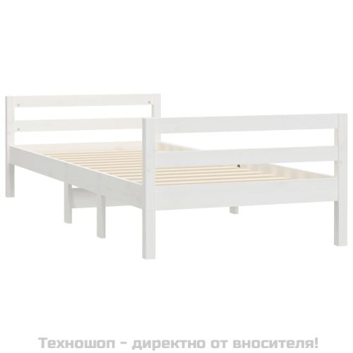 Рамка за легло без матрак, бяла, 80x200 см, бор масив