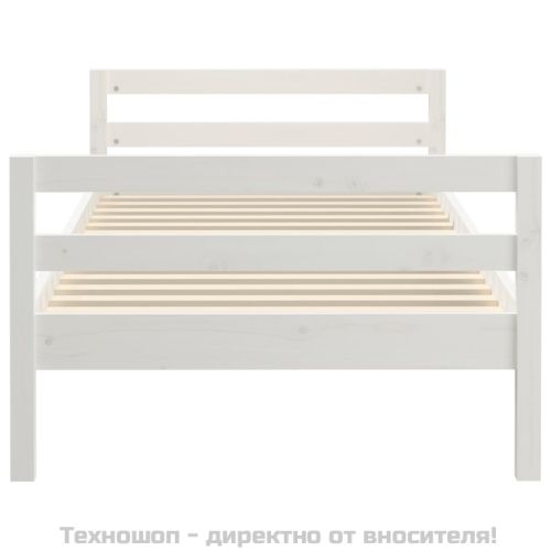 Рамка за легло без матрак, бяла, 80x200 см, бор масив