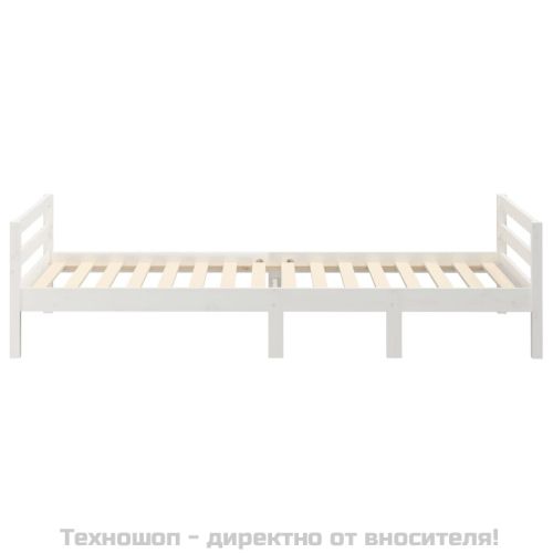 Рамка за легло без матрак, бяла, 80x200 см, бор масив