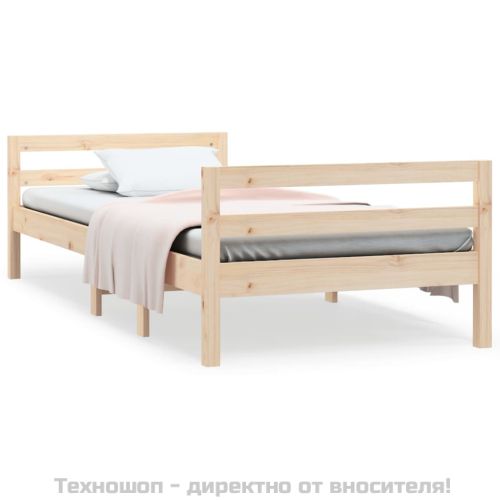 Рамка за легло без матрак, 75x190 см, масивна чамова дървесина