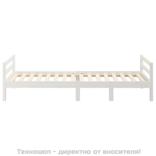 Рамка за легло без матрак, бял, 75x190 см, борово дърво масив