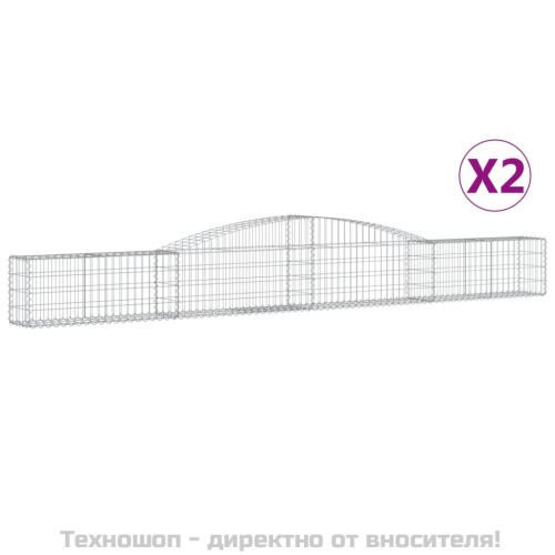 Габионни кошници арка 2 бр 400x30x40/60 см поцинковано желязо