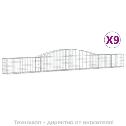 Габионни кошници арка 9 бр 400x30x40/60 см поцинковано желязо