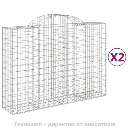 Габионни кошници арка 2 бр 200x50x140/160 см поцинковано желязо