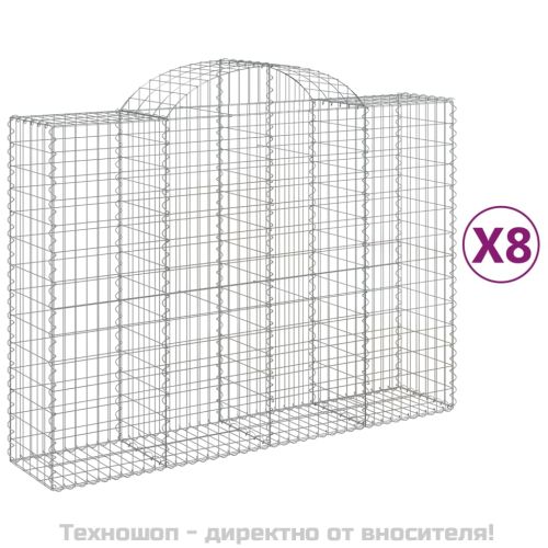 Габионни кошници арка 8 бр 200x50x140/160 см поцинковано желязо