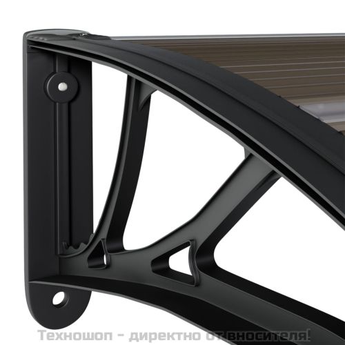 Навес за врата, черно и прозрачно, 150x75 см, поликарбонат