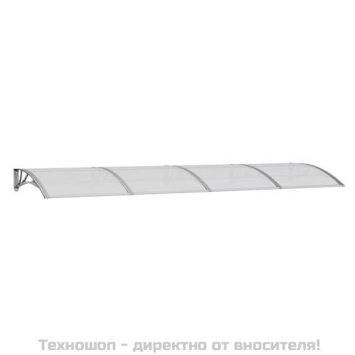 Сенник за врата, сив, 350x100 см, поликарбонат