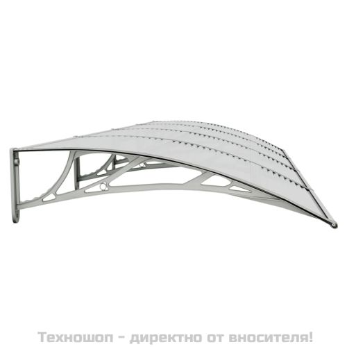 Сенник за врата, сив, 350x100 см, поликарбонат