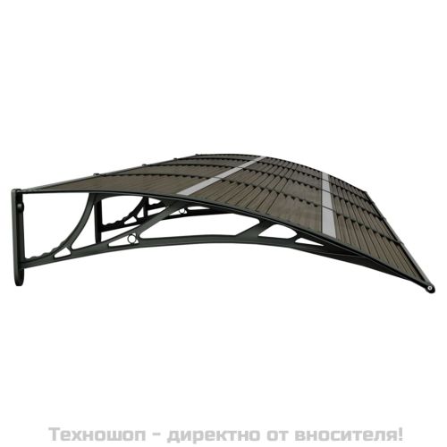 Сенник за врата, черен, 350x100 см, поликарбонат