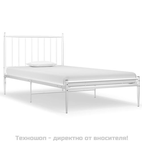 Рамка за легло, бяла, метал, 90x200 см