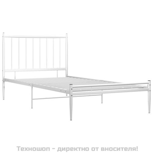 Рамка за легло, бяла, метал, 90x200 см