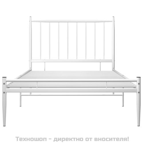 Рамка за легло, бяла, метал, 90x200 см