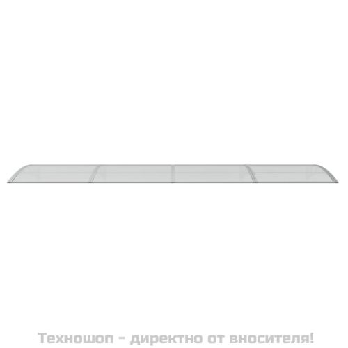 Сенник за врата, сив, 400x100 см, поликарбонат