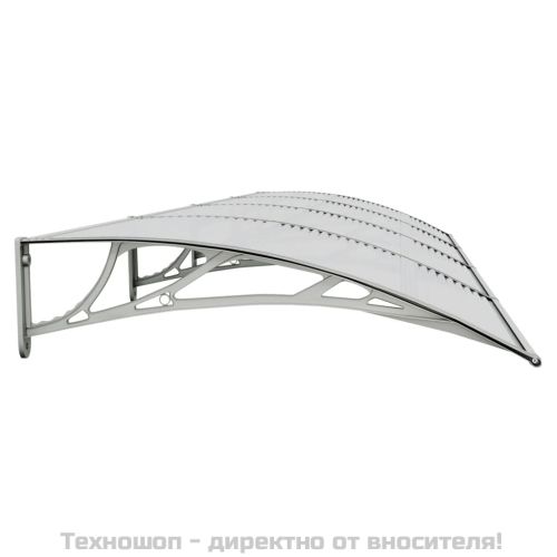 Сенник за врата, сив, 400x100 см, поликарбонат