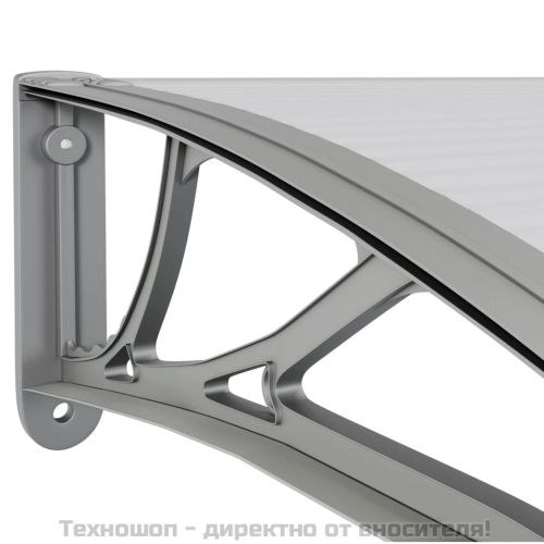 Сенник за врата, сив, 400x100 см, поликарбонат