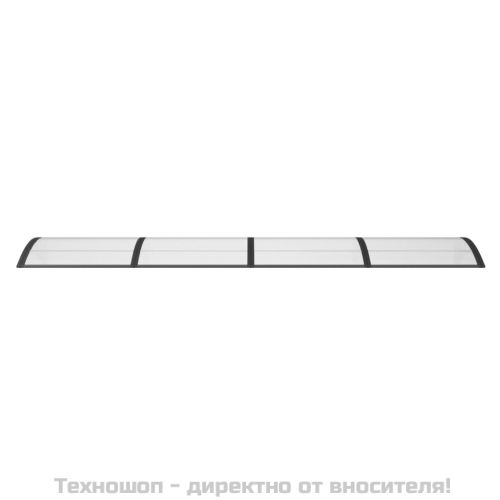 Навес за врата, черен, 350x100 см, поликарбонат