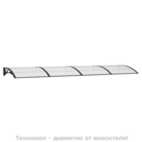 Навес за врата, черен, 400x100 см, поликарбонат