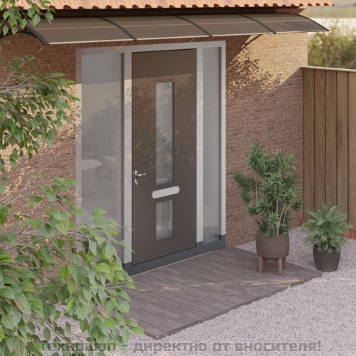 Сенник за врата, черен, 400x100 см, поликарбонат