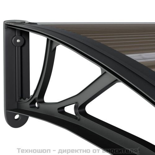 Сенник за врата, черен, 400x100 см, поликарбонат