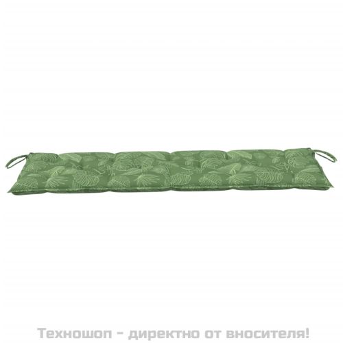 Възглавница за градинска пейка с листа 150x50x7 см оксфорд плат