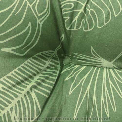 Възглавница за градинска пейка с листа 150x50x7 см оксфорд плат