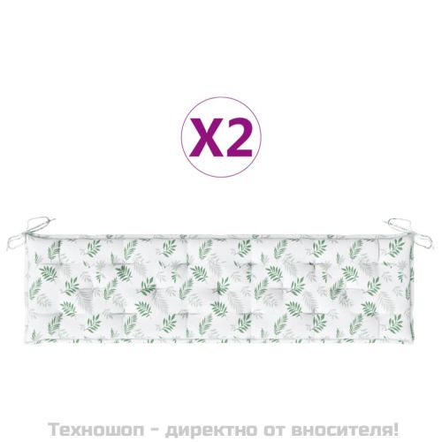 Възглавници за градински пейки 2 бр на листа Оксфорд плат