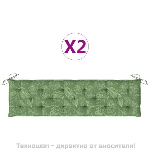 Възглавници за градински пейки 2 бр на листа Оксфорд плат
