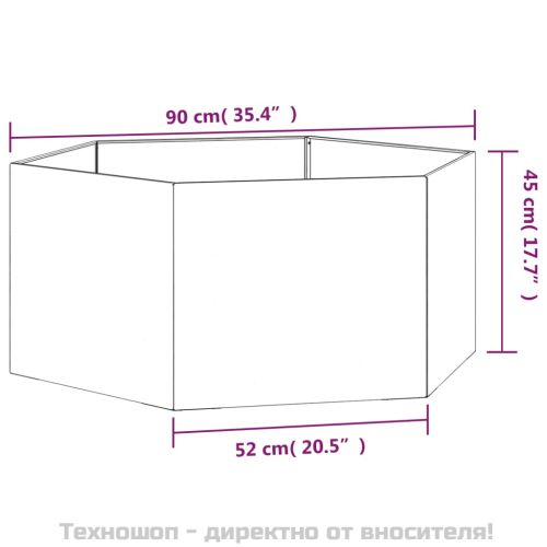 Кашпа, ръждиво, 90x90x45 см, кортенова стомана