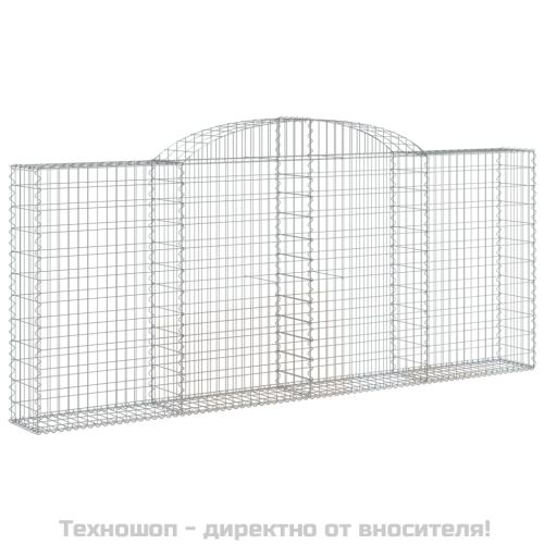 Дъговидна габионна кошница 300x30x120/140 см поцинковано желязо