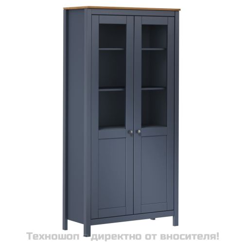 Висок шкаф Hill сив 85x37x170,5 см борово дърво масив