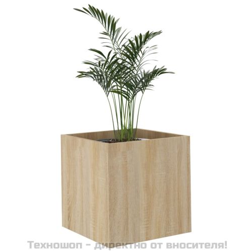 Плантерна кутия, дъб сонома, 40x40x40 см, инженерно дърво