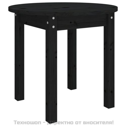 Кафе маса, черна, Ø 45x40 см, борово дърво масив