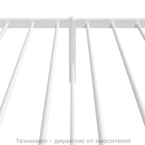 Метална рамка за легло с горна табла, бяла, 90x200 см