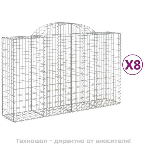 Габионни кошници арка 8 бр 200x50x120/140 см поцинковано желязо