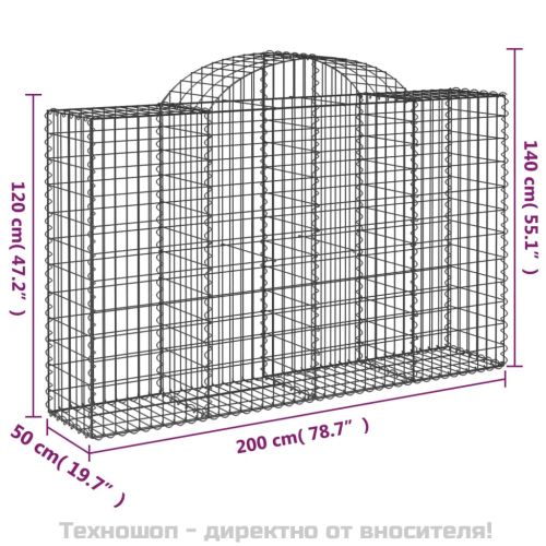 Габионни кошници арка 15 бр 200x50x120/140см поцинковано желязо