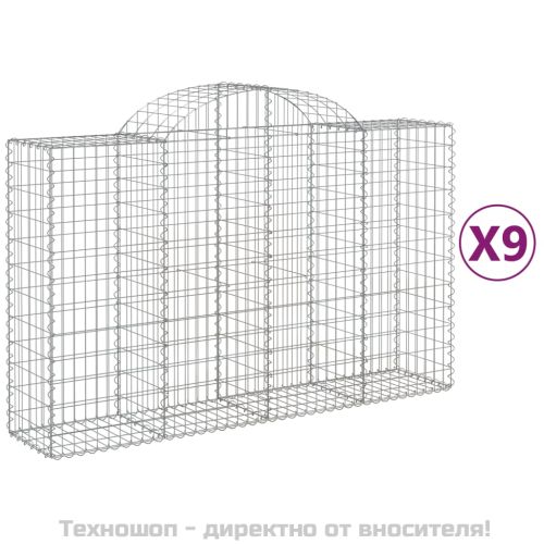 Габионни кошници арка 9 бр 200x50x120/140 см поцинковано желязо