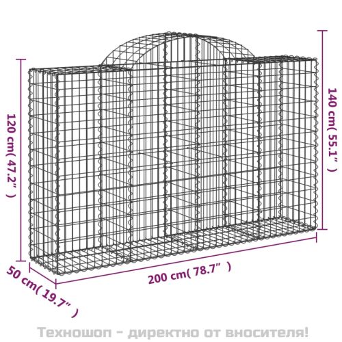 Габионни кошници арка 10 бр 200x50x120/140см поцинковано желязо