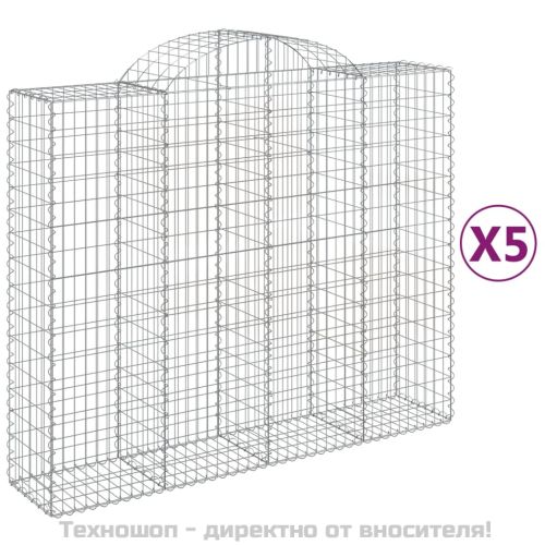 Габионни кошници арка 5 бр 200x50x160/180 см поцинковано желязо