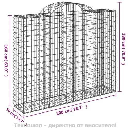 Габионни кошници арка 14 бр 200x50x160/180см поцинковано желязо