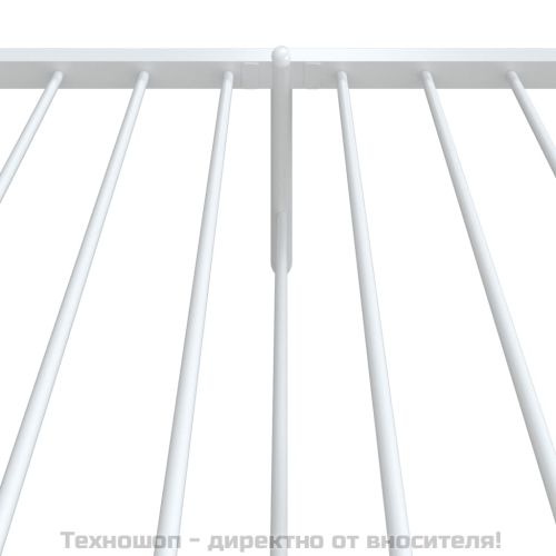Метална рамка за легло с горна и долна табла, бяла, 80x200 см