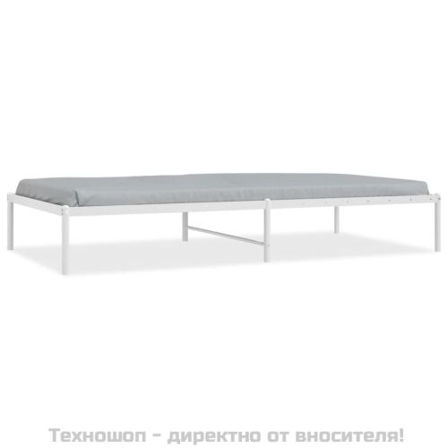 Метална рамка за легло, бяла, 100x200 см