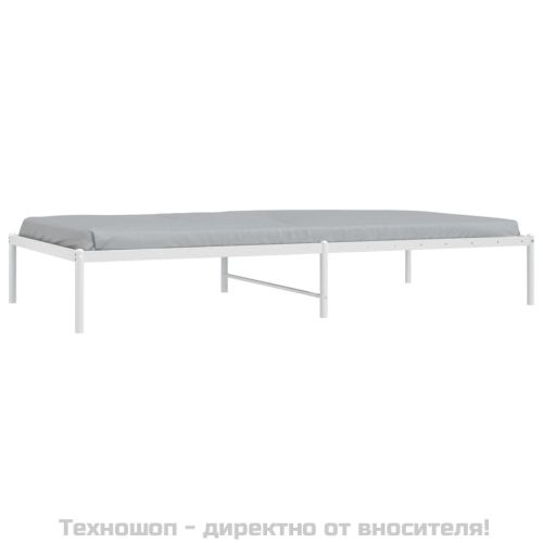 Метална рамка за легло, бяла, 100x200 см