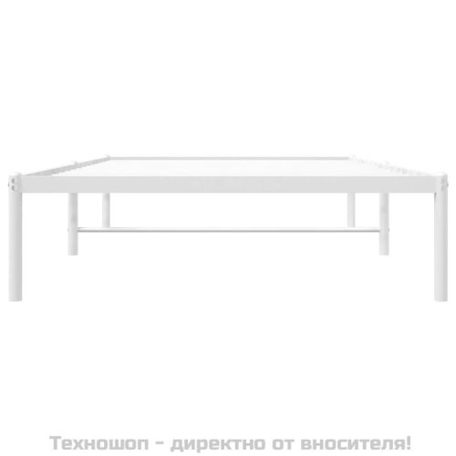 Метална рамка за легло, бяла, 100x200 см
