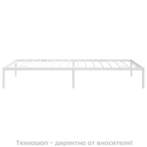 Метална рамка за легло, бяла, 100x200 см
